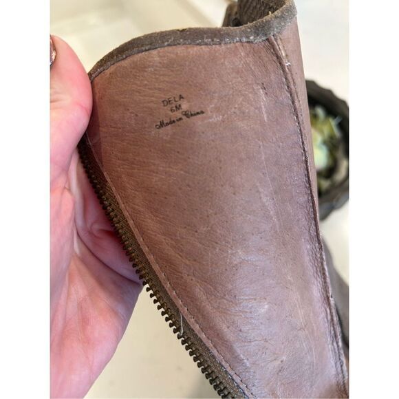 Donald Pliner Dela riding boots gray taupe leather textured size 6 - Picture 6 of 12